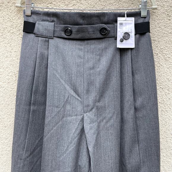 NEW Helmut Lang Hi Waist Paperbag Gabardine Pants 10 Grey - Picture 3 of 10